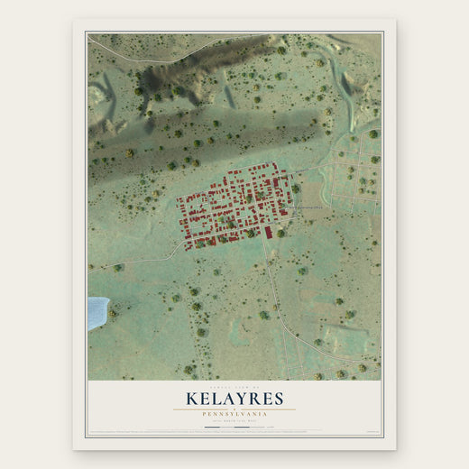 Kelayres, Pennsylvania map print, the full design