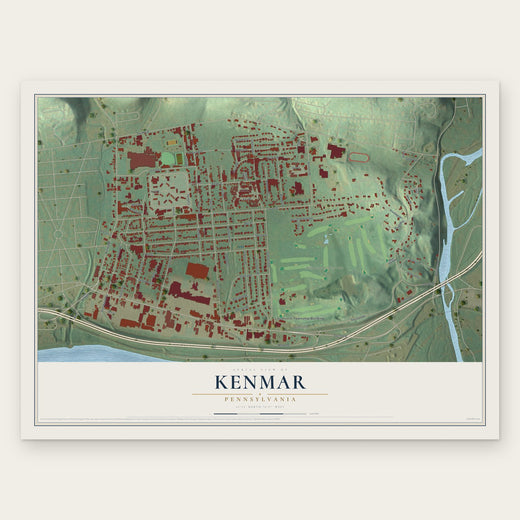 Kenmar, Pennsylvania map print, the full design