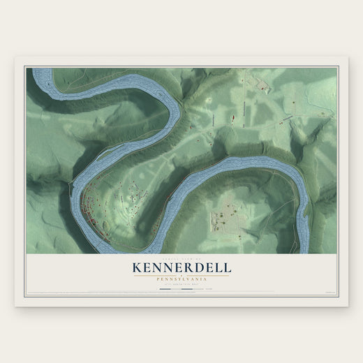 Kennerdell, Pennsylvania map print, the full design