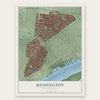 Kensington, Pennsylvania map print, the full design