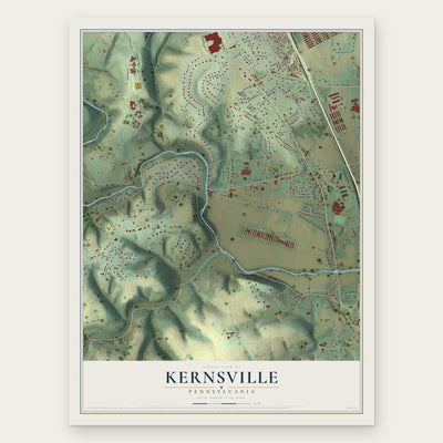 Kernsville, Pennsylvania map print, the full design