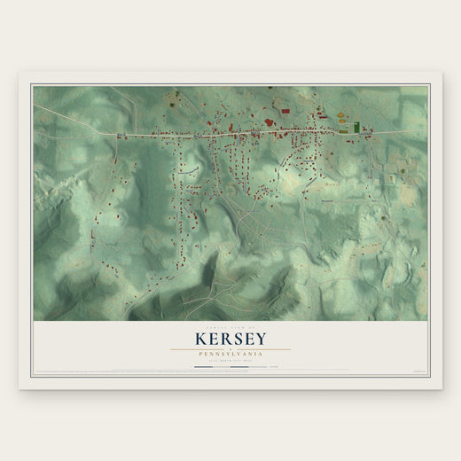 Kersey, Pennsylvania map print, the full design
