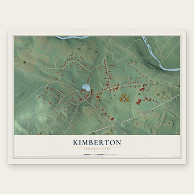 Kimberton, Pennsylvania map print, the full design
