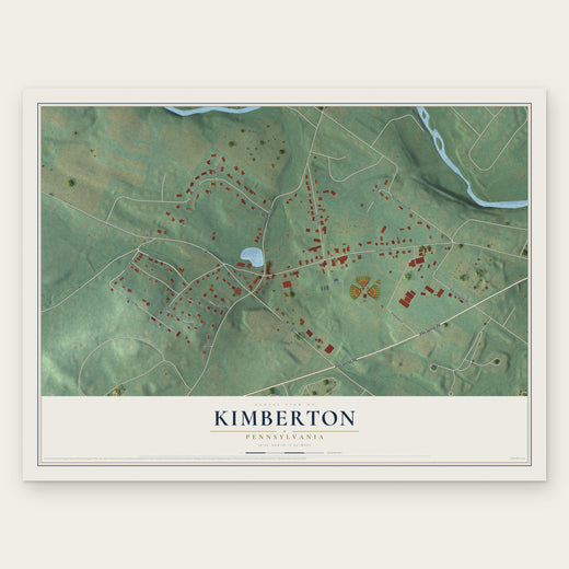 Kimberton, Pennsylvania map print, the full design
