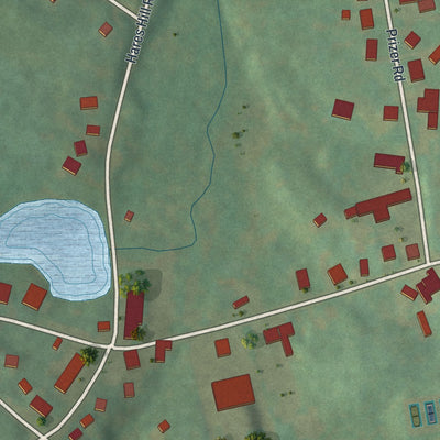 Close-up of the map of Kimberton, Pennsylvania print showing street and building detail