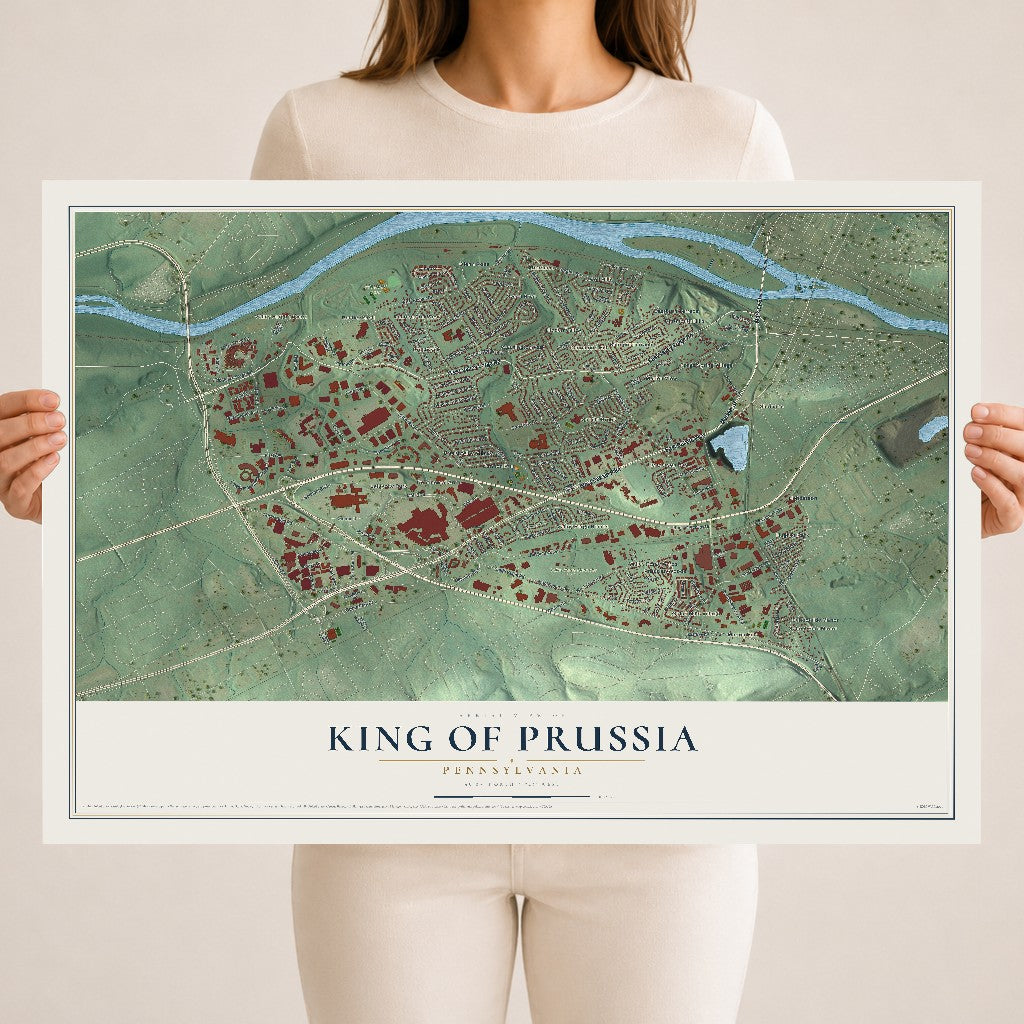Map of King of Prussia, Pennsylvania, 18 x 24 inch unframed archival matte print