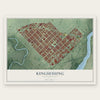 Kingsessing, Pennsylvania map print, the full design