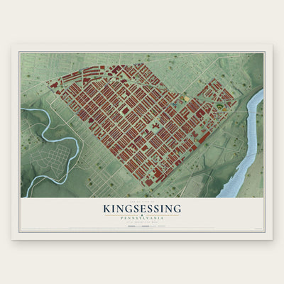 Kingsessing, Pennsylvania map print, the full design