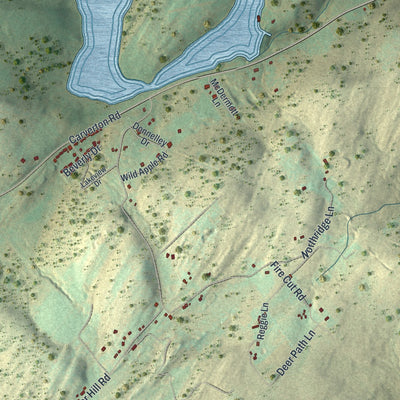 Second close-up of the map of Kingston, Luzerne County, Pennsylvania print showing more streets and buildings