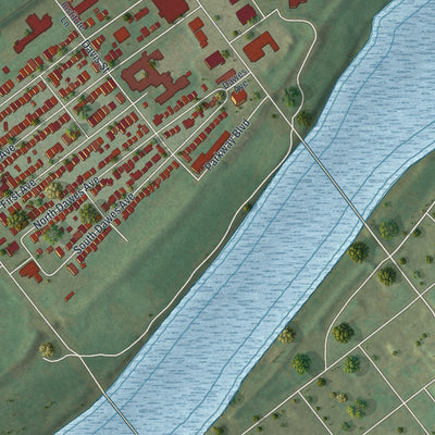 Second close-up of the map of the Borough of Kingston, Luzerne County, Pennsylvania print showing more streets and buildings