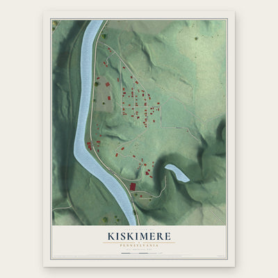 Kiskimere, Pennsylvania map print, the full design
