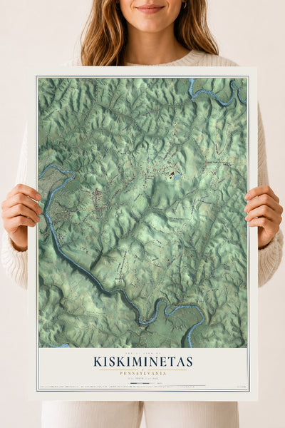 Map of Kiskiminetas, Pennsylvania, 18 x 24 inch unframed archival matte print