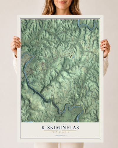 Map of Kiskiminetas, Pennsylvania, 24 x 36 inch unframed archival matte print