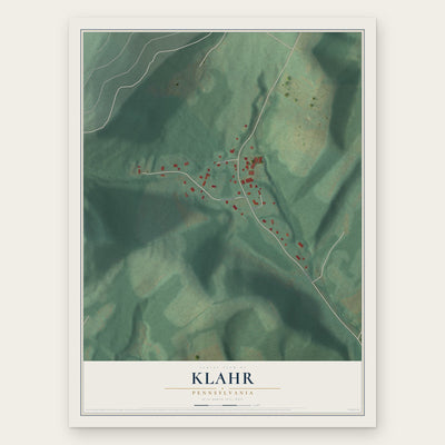 Klahr, Pennsylvania map print, the full design
