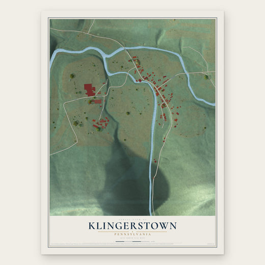 Klingerstown, Pennsylvania map print, the full design