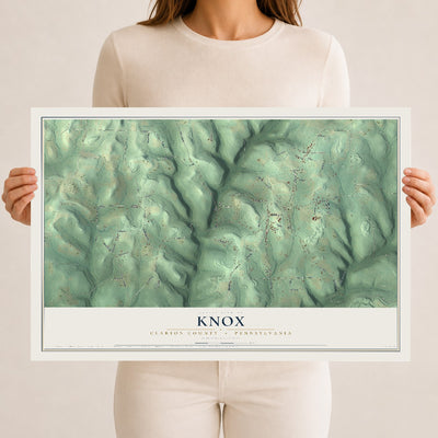 Map of Knox, Clarion County, Pennsylvania, 12 x 18 inch unframed archival matte print