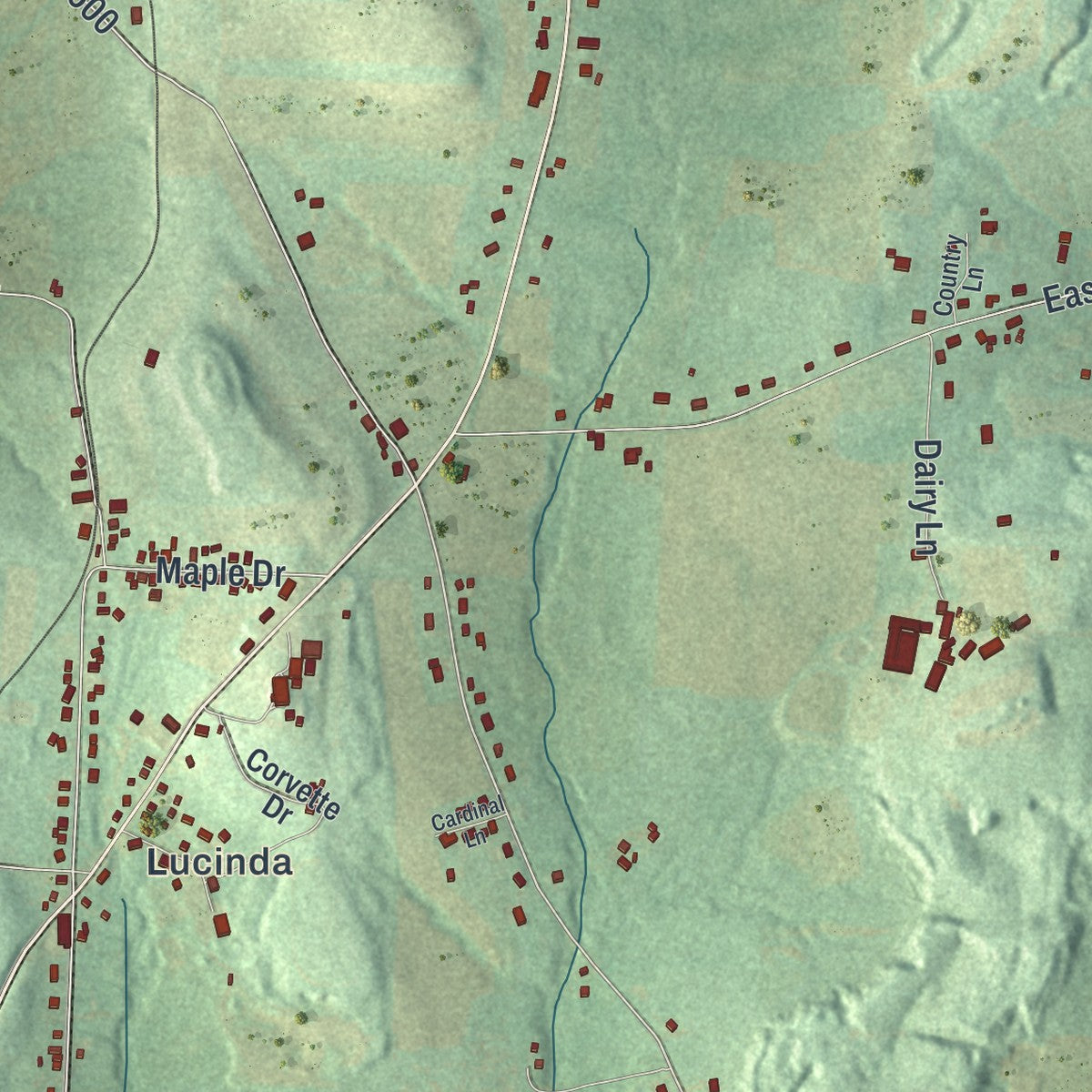 Close-up of the map of Knox, Clarion County, Pennsylvania print showing street and building detail