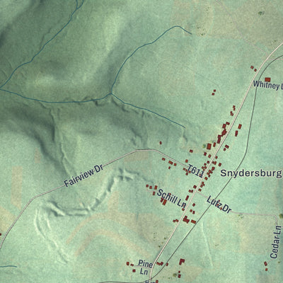 Second close-up of the map of Knox, Clarion County, Pennsylvania print showing more streets and buildings