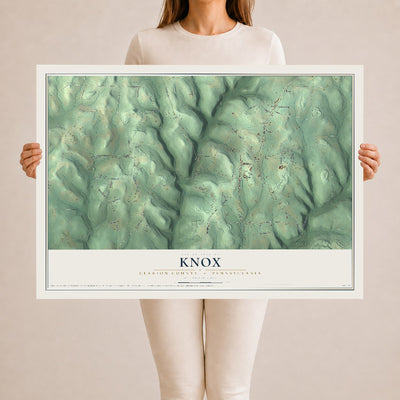 Map of Knox, Clarion County, Pennsylvania, 24 x 36 inch unframed archival matte print