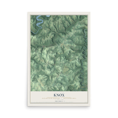 Map of Knox, Clearfield County, Pennsylvania, 12 x 18 inch unframed archival matte print