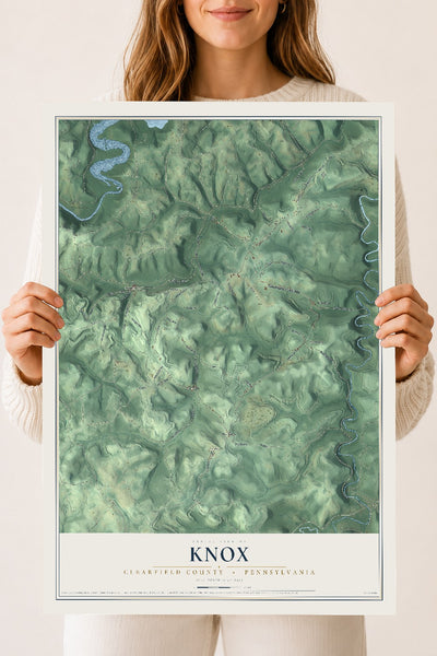 Map of Knox, Clearfield County, Pennsylvania, 18 x 24 inch unframed archival matte print