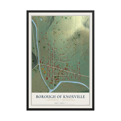 Map of the Borough of Knoxville, Tioga County, Pennsylvania, 12 x 18 inch print in a black wood frame