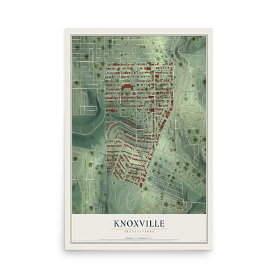 Map of Knoxville, Pennsylvania, 12 x 18 inch unframed archival matte print