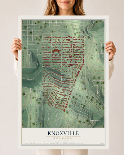 Map of Knoxville, Pennsylvania, 24 x 36 inch unframed archival matte print