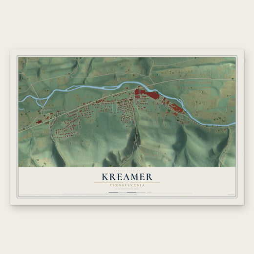Kreamer, Pennsylvania map print, the full design