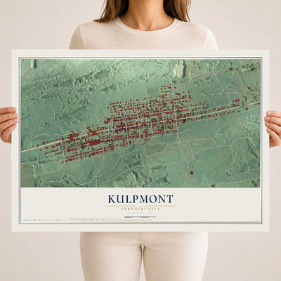Map of Kulpmont, Pennsylvania, 18 x 24 inch unframed archival matte print