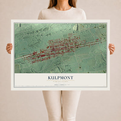 Map of Kulpmont, Pennsylvania, 24 x 36 inch unframed archival matte print