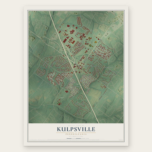 Kulpsville, Pennsylvania map print, the full design