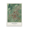 Map of Kutztown, Pennsylvania, 12 x 18 inch unframed archival matte print