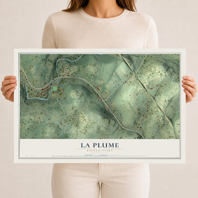 Map of La Plume, Pennsylvania, 12 x 18 inch unframed archival matte print