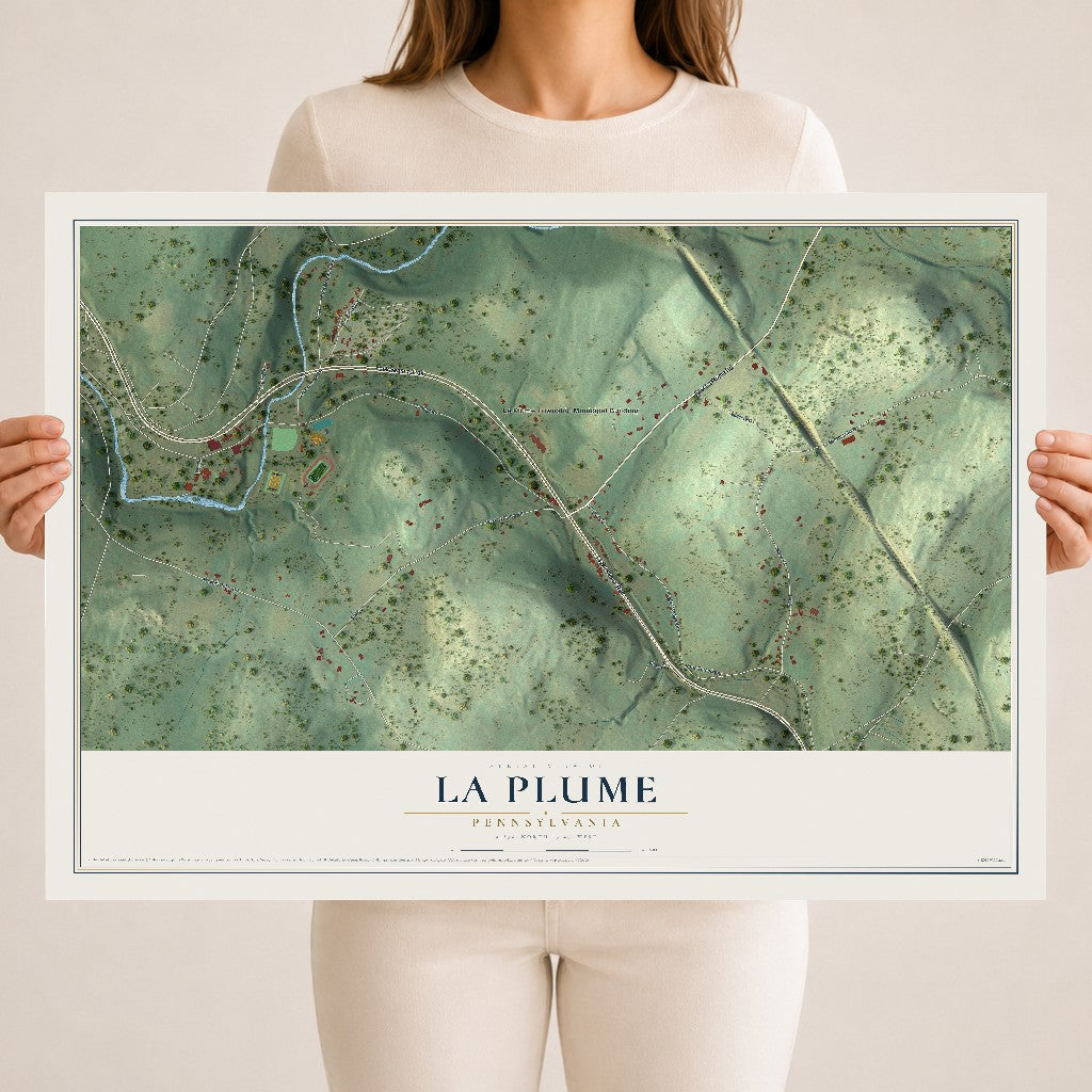 Map of La Plume, Pennsylvania, 18 x 24 inch unframed archival matte print