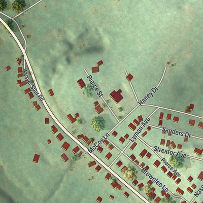 Close-up of the map of Laboratory, Pennsylvania print showing street and building detail