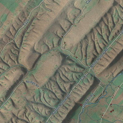 Second close-up of the map of Lack, Pennsylvania print showing more streets and buildings
