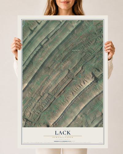 Map of Lack, Pennsylvania, 24 x 36 inch unframed archival matte print