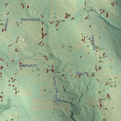 Close-up of the map of Lackawannock, Pennsylvania print showing street and building detail