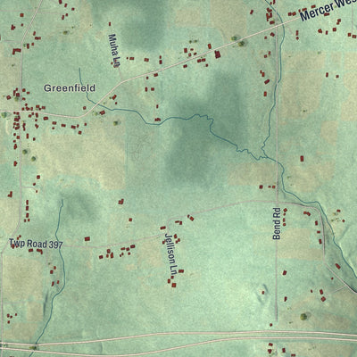 Second close-up of the map of Lackawannock, Pennsylvania print showing more streets and buildings