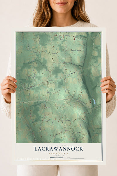 Map of Lackawannock, Pennsylvania, 18 x 24 inch unframed archival matte print