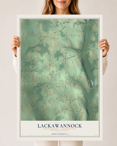 Map of Lackawannock, Pennsylvania, 24 x 36 inch unframed archival matte print