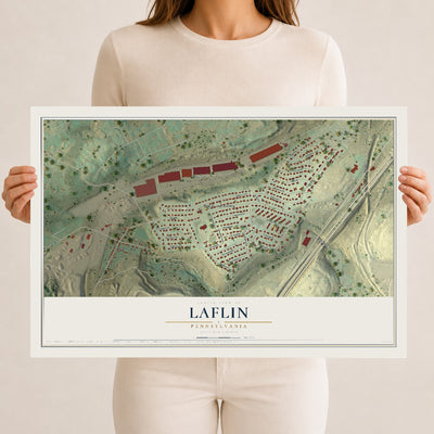 Map of Laflin, Pennsylvania, 12 x 18 inch unframed archival matte print