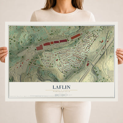 Map of Laflin, Pennsylvania, 18 x 24 inch unframed archival matte print