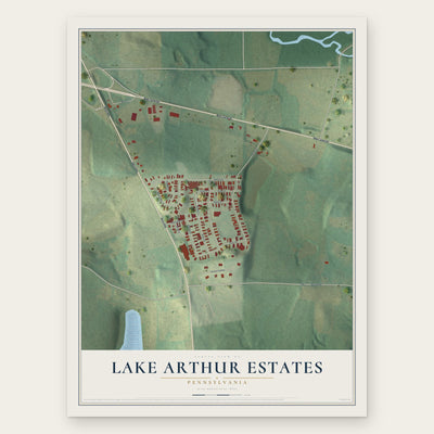 Lake Arthur Estates, Pennsylvania map print, the full design