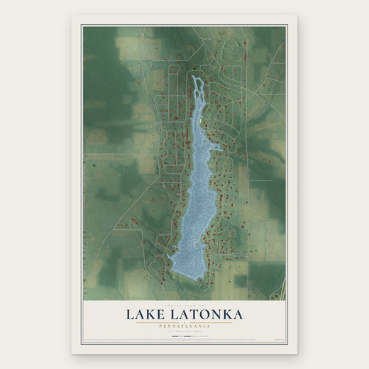 Lake Latonka, Pennsylvania map print, the full design