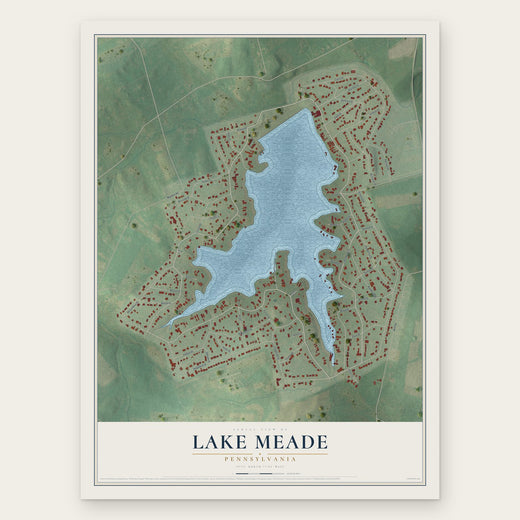 Lake Meade, Pennsylvania map print, the full design