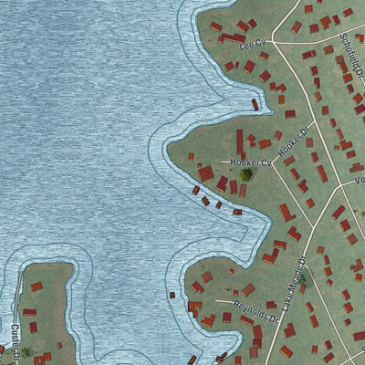 Close-up of the map of Lake Meade, Pennsylvania print showing street and building detail