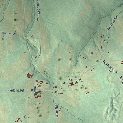 Second close-up of the map of Lake, Mercer County, Pennsylvania print showing more streets and buildings
