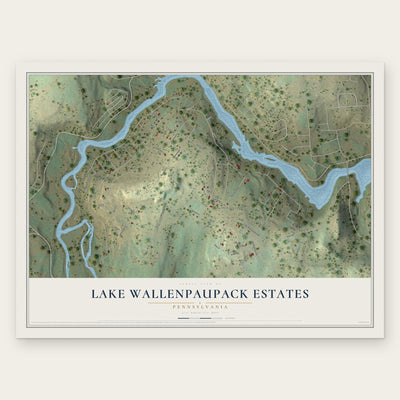 Lake Wallenpaupack Estates, Pennsylvania map print, the full design